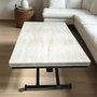 Hanah Home Mesa de Comedor Extensible Yan - Travertino, Negro